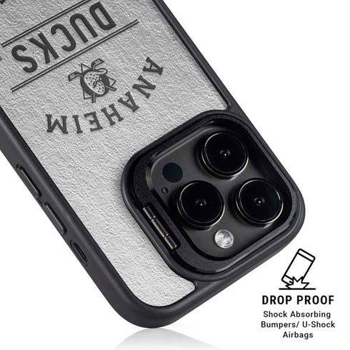 NHL Anaheim Ducks Black Text iPhone 15 Pro Kickstand Case